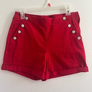 Banana Republic red high waisted shorts